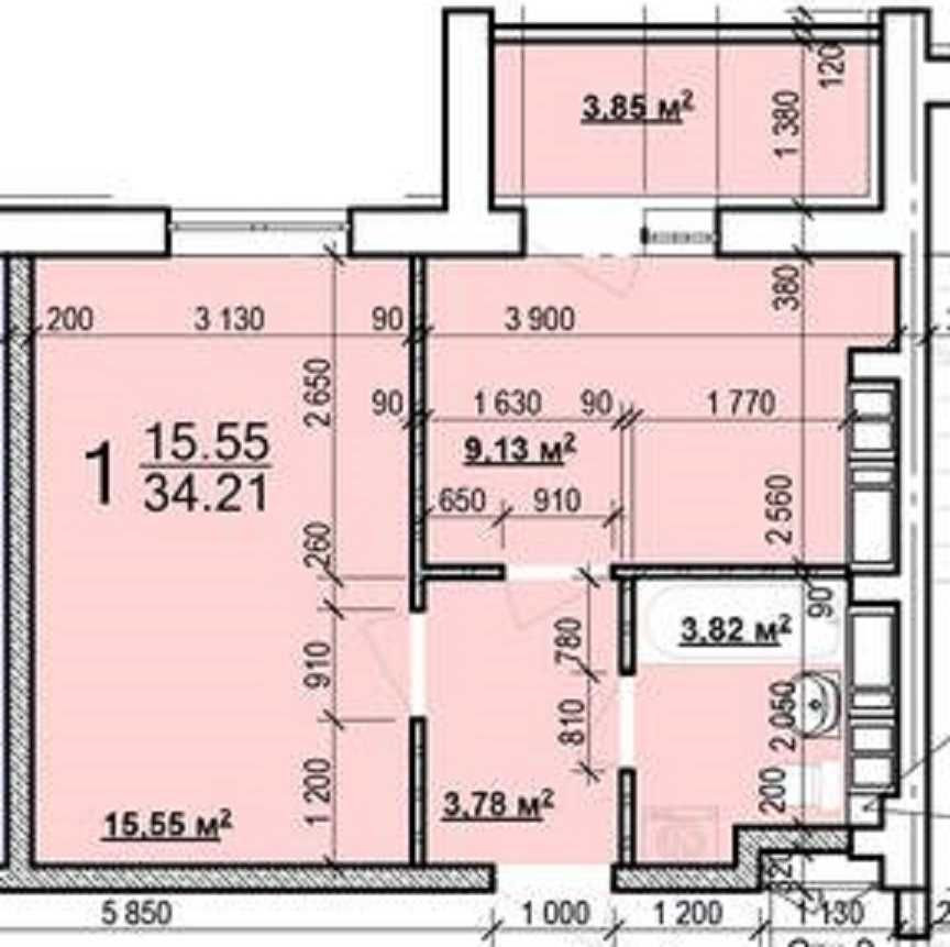 ЖК МИРА 3 продам 1-комн квартиру 34,21м2 в Новострое MV Харьков - изображение 1
