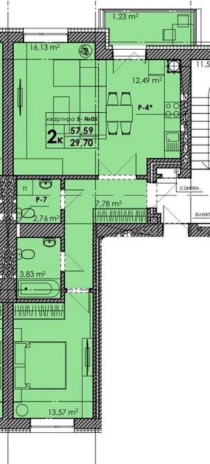 2 кімнатна в місті Бурштин Бурштын - изображение 1