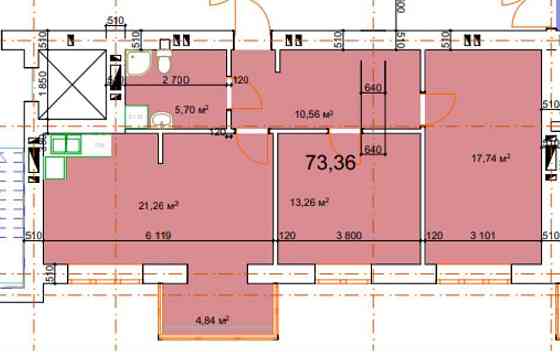 2 кім квартира з можливістю перепланувати в 3 кімнатну(р-н Епіцентру) Калуш