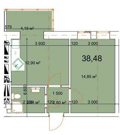 Продається 1 кімнатна квартира в м.Калуш Калуш