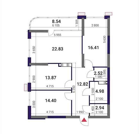 3к. Велика квартира з видом на Дніпро. ЖК Great. Позняки. Осокорки Киев