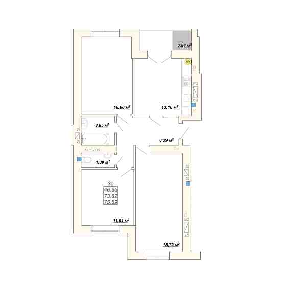 Простора 3к квартира в збудованованому будинку, Ленкавсього, озеро Ивано-Франковск