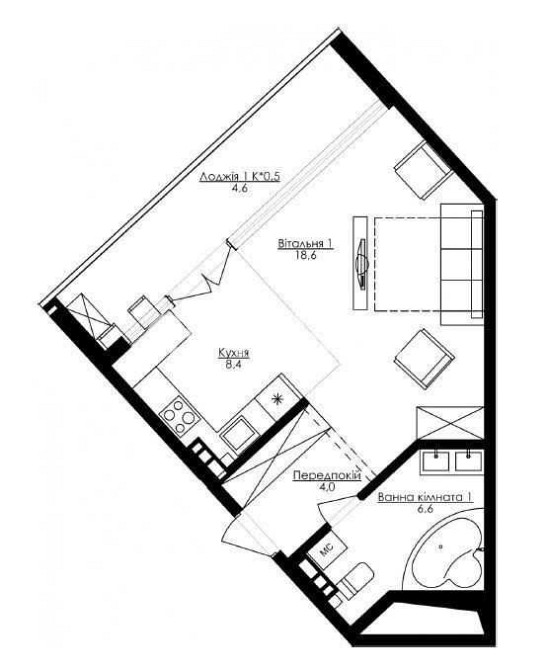 1 комнатные апартаменты в элитном ЖК KANDINSKY на Французском Бульваре Одесса - изображение 2