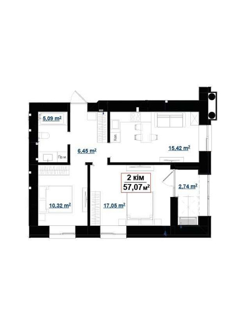 2-кім. квартира прямий відділ продажу ЖК GREEN PARK Ивано-Франковск - изображение 2