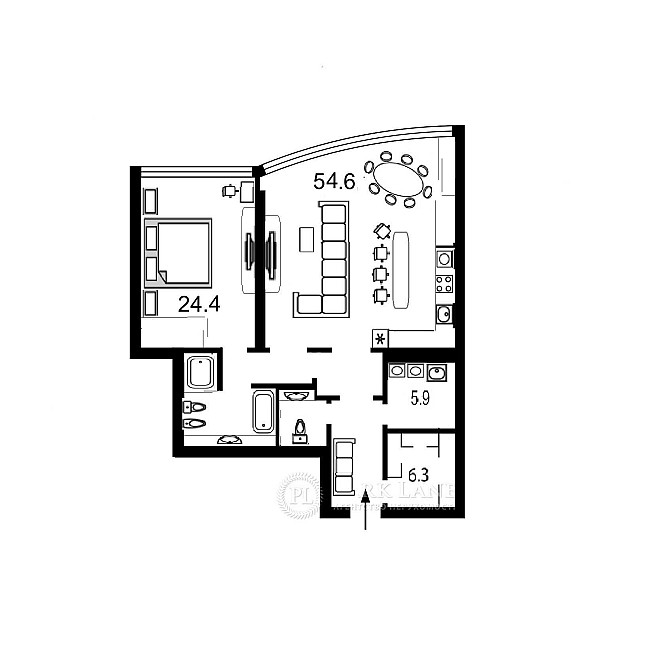 оренда квартири без% 123м ремонт Кловський Спуск 7 ЖК Carnegie Tower Киев - изображение 2