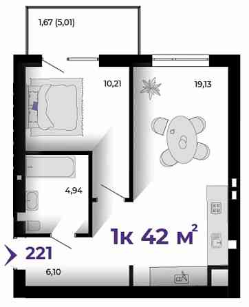 1к квартира 42м.кв. в малоповерховому затишному ЖК Івано-Франківськ