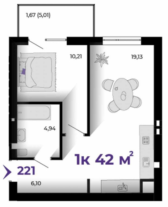 1к квартира 42м.кв. в малоповерховому затишному ЖК Івано-Франківськ - зображення 2