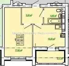 1комнатная квартира, 41м2, 4этаж, ЖК Перемоги 86, G8 Харьков