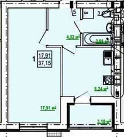ЖК ГИДРОПАРК 1-комн квартира 38м2 6 этаж, ДОКУМЕНТЫ! MV Харьков
