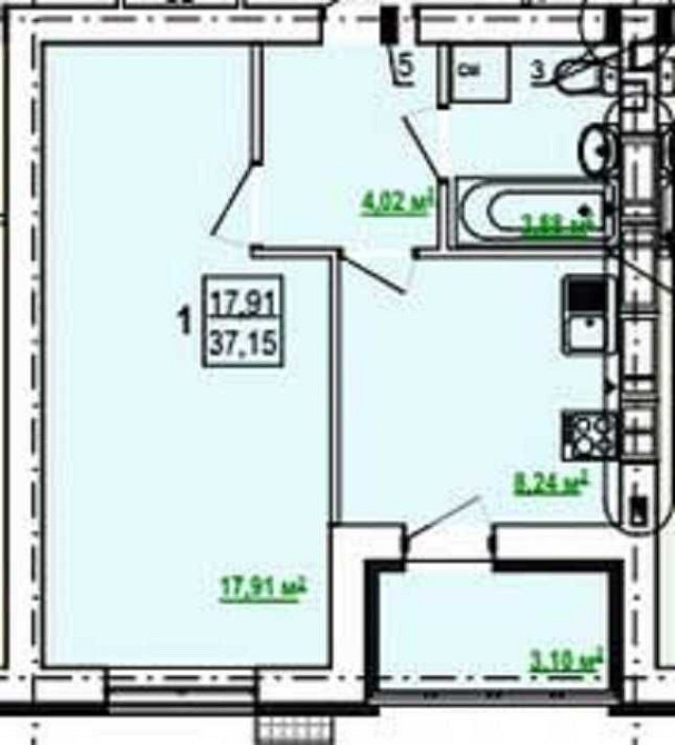 ЖК ГИДРОПАРК 1-комн квартира 38м2 6 этаж, ДОКУМЕНТЫ! MV Харьков - изображение 2