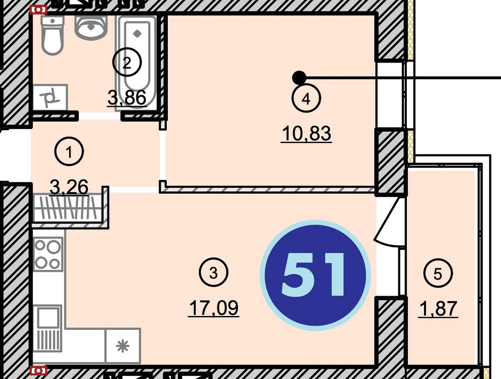 1-кімнатна квартира в ЖК «Атмосфера» | ЄОСЕЛЯ Вишневое - изображение 5