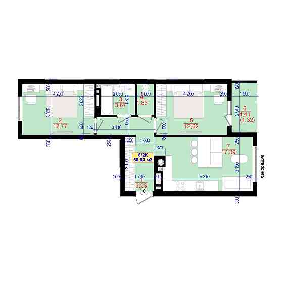 Продається 2‑кім. вул. Національної Гвардії ЖК Central Park біля парку Івано-Франківськ
