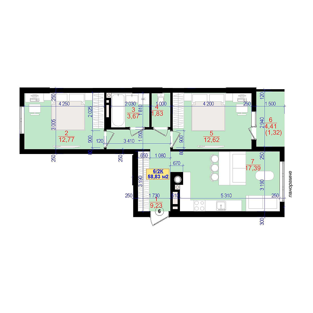 Продається 2‑кім. вул. Національної Гвардії ЖК Central Park біля парку Івано-Франківськ - зображення 6