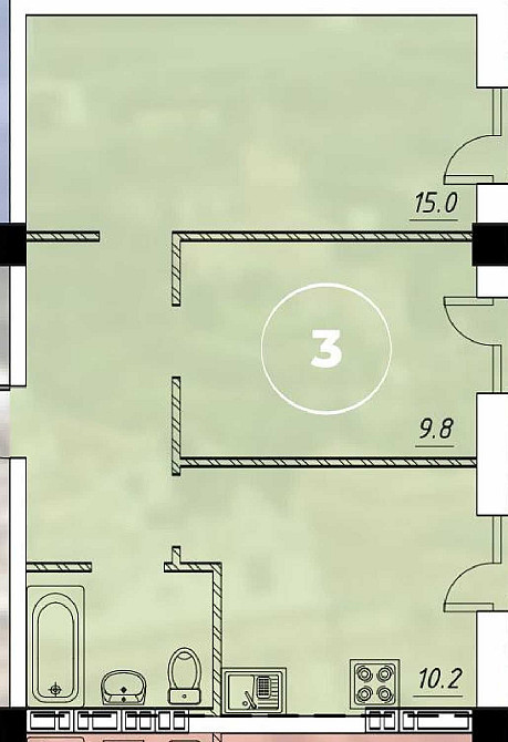 2-кімнатна квартира в VIA ROMA , вул.Інглезі, Таірово Одесса - изображение 2