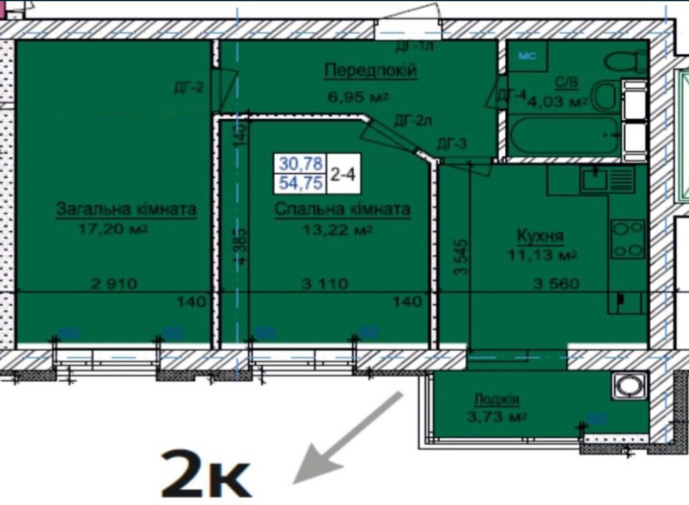 2-к квартира У-Квартал Софіївська Борщагівка - зображення 1