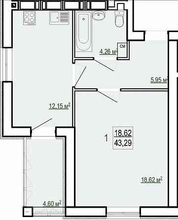 Реально!15500$ ЖК Сказка, Продам 1 ком квартиру пл 43 м2, этаж 4/9ти!A Харьков