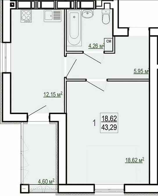 Реально!15500$ ЖК Сказка, Продам 1 ком квартиру пл 43 м2, этаж 4/9ти!A Харьков - изображение 3