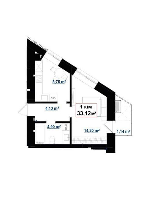 1-кімнатна квартира в ЖК GREEN PARK БК Ярковиця/BalKon group Івано-Франківськ - зображення 3