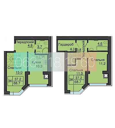 Продаж двокімнатної квартири 68.7 м2 в ЖК Софія Нова дворівнева Київ
