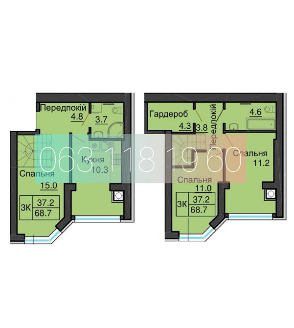 Продаж двокімнатної квартири 68.7 м2 в ЖК Софія Нова дворівнева Київ - зображення 1