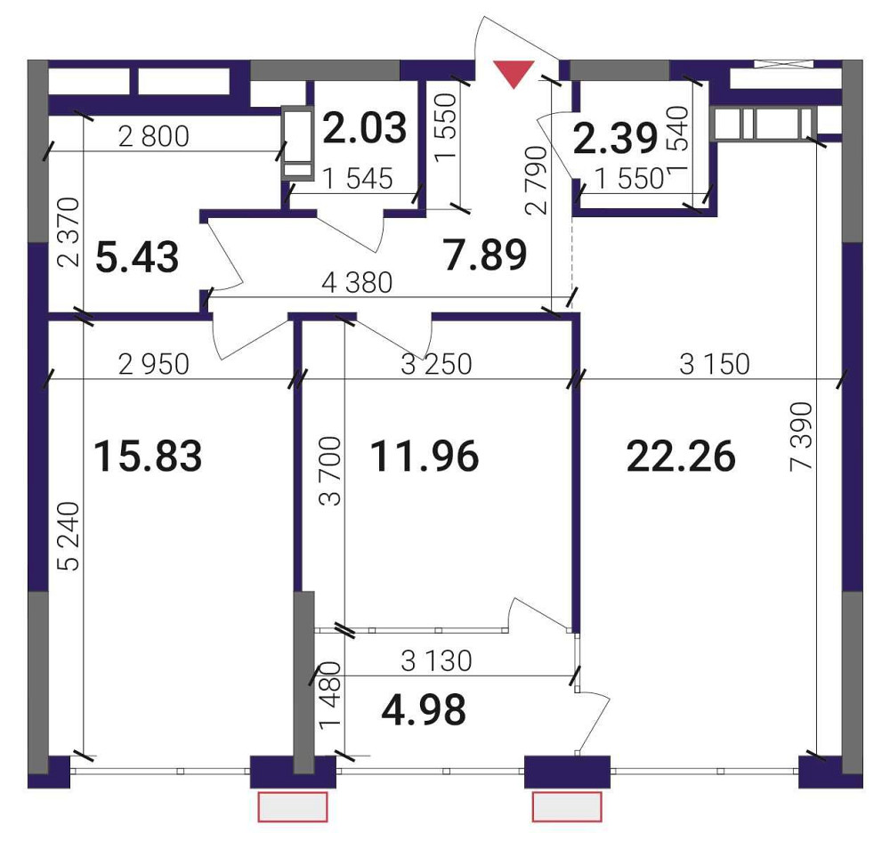 2к квартира, 72,77 м2, ЖК Грейт (Great), вид на Дніпро.  Без%. Київ - зображення 6
