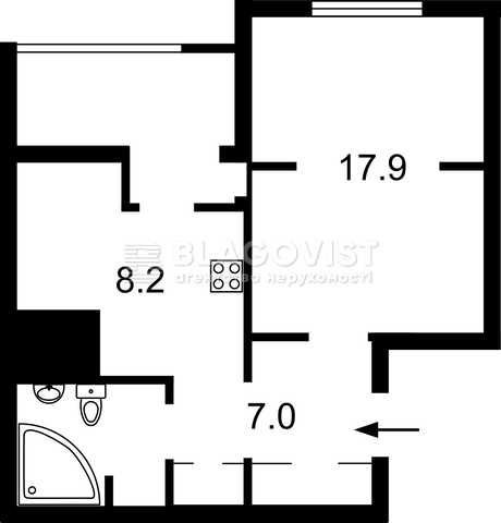 ул Новаторов 22 б - 1а комн квартира  40 м кв Київ - зображення 2