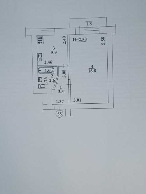 Продаж 1 км квартири Бердичів - зображення 2