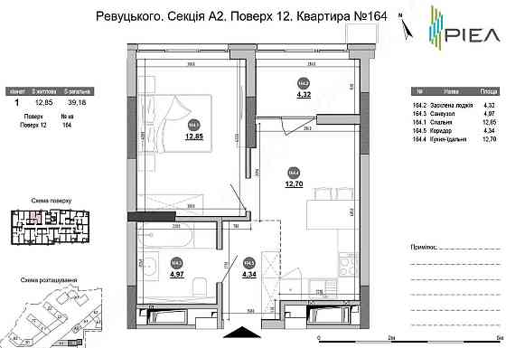 1-к 39 м²  ЖК Brother Ревуцького 1  РІЕЛ Sister причальна Грейт Акція Київ