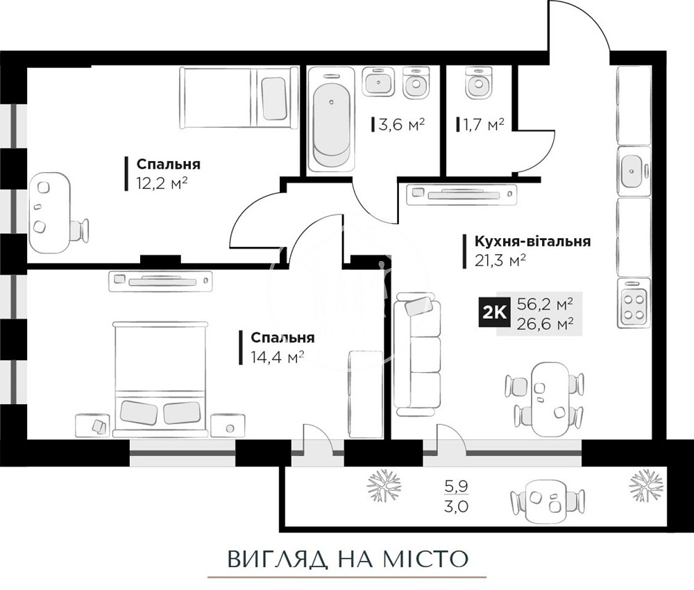 2-х кім квартира в ЖК БІзнес класу silent park. Львов - изображение 6