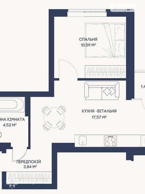 1 кімнатна квартира в Києві Дарницький Вирлиця Метрополія 2 Киев - изображение 7
