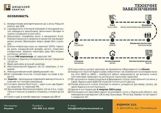 2-х кімнатна квартира в ЖК "Шведський Квартал" Дрогобич