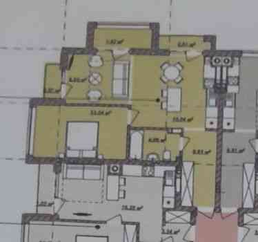 Продаж 1,5 кімнатної квартири 56,6 м2 у ЖК Б4, 2 будинок Ужгород