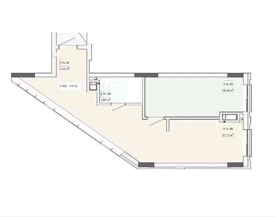 Продаж 1к апартаментів 50 м2 за 35900 Львов