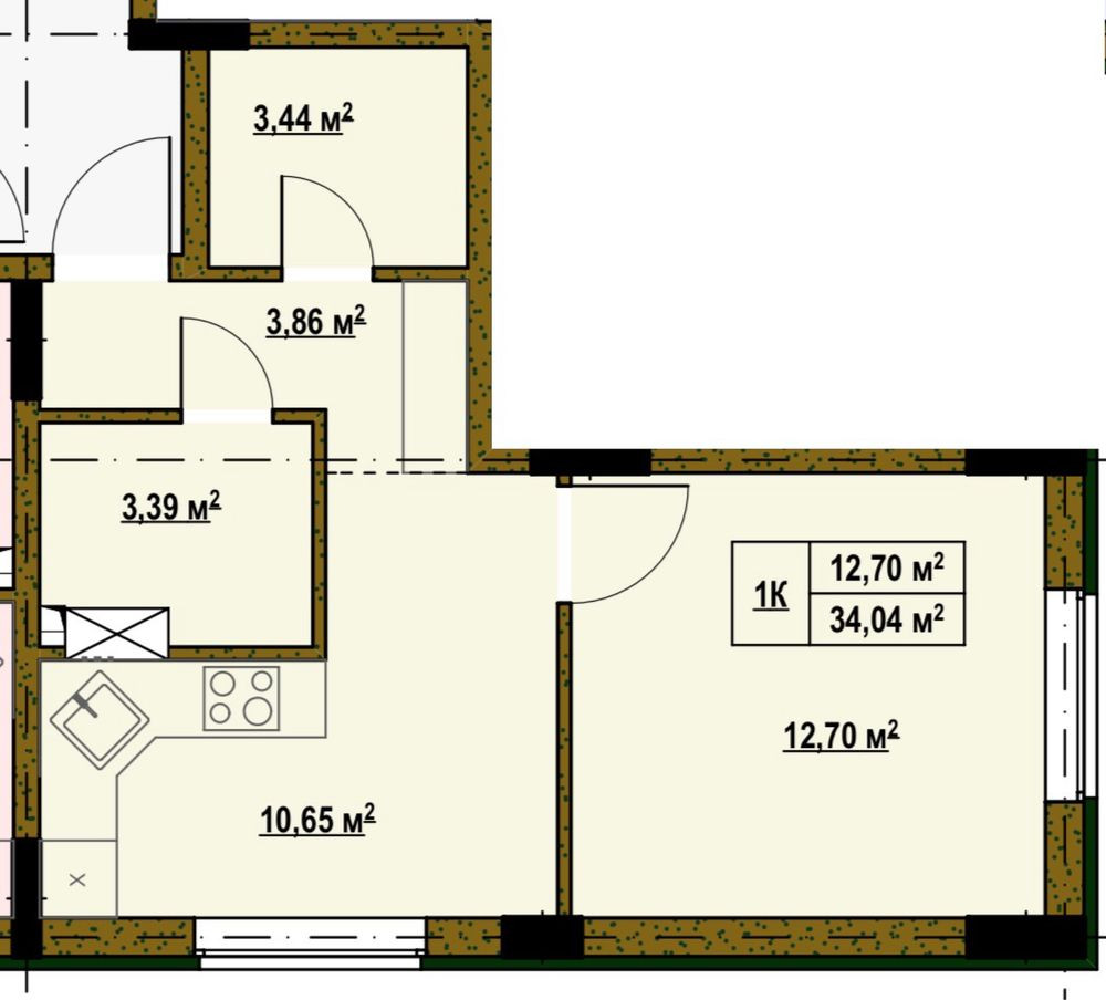 Повноцінна однокімнатна квартира, Деснянський рацон, 34,04 кв.м Киев - изображение 3