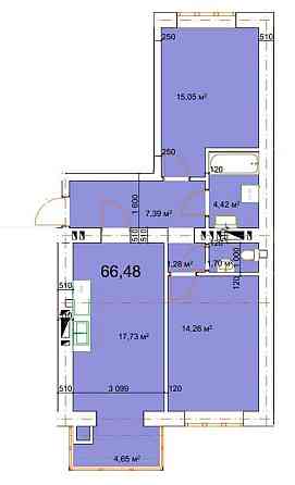2 кім квартира, площа 66.48 м.кв по вул.Малицькій(р-н Епіцентру) Калуш