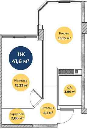 Просторная 1к. квартирав рассрочку на 36 месяцев на Поселке Котовского Одесса