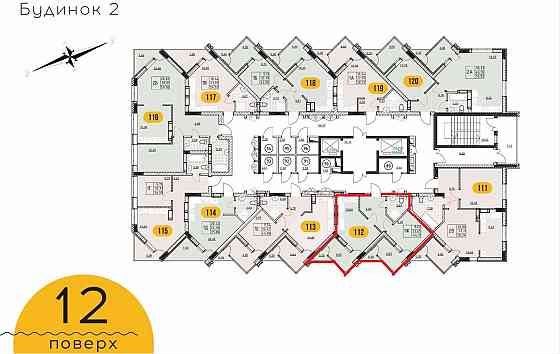 Преміум ЖК Рівер порт, Видова 1-к 44 м², зданий будинок, 900 $ м² Ирпень
