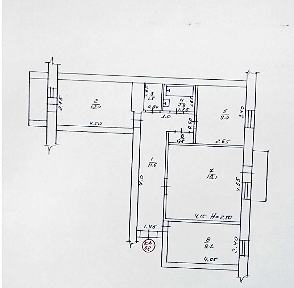 Продається 3-кімнатна квартира в центрі м. Звягель! Звягель - зображення 8