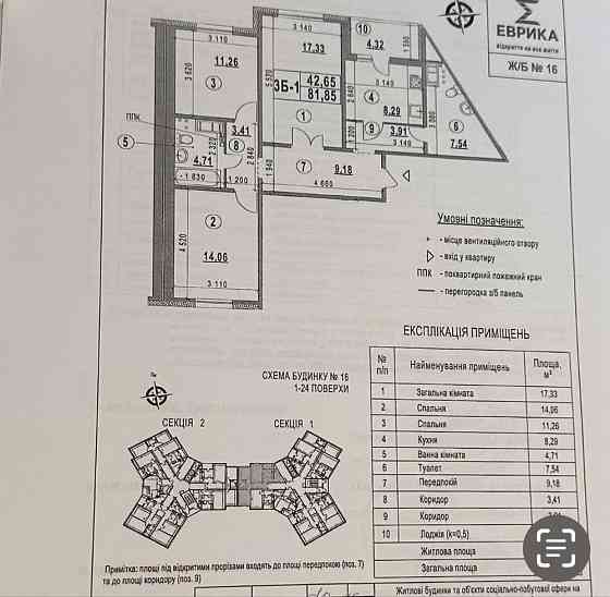 Продам свою 3 комн квартиру в 16 д жк Еврика Київ