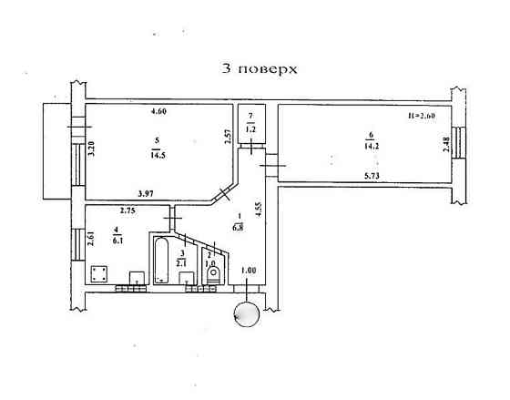 Черёмушки,  2- х ком, средний этаж Одесса