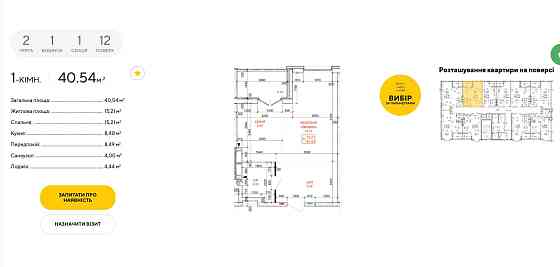 Продаж квартири 40.5кв жк Одеський Бульвар м. Теремки Новосілки Чабани Великие Новоселки