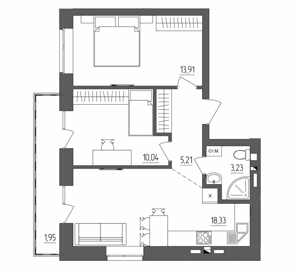 Терміново продам двох кімнатну квартиру 53,5 м кв. Переуступка Новий Корець - зображення 1