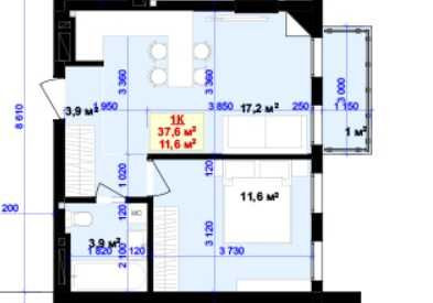 Продаж 1 кімнатної квартири. Індивідуальне опалення. 4 поверх. Івано-Франківськ - зображення 1