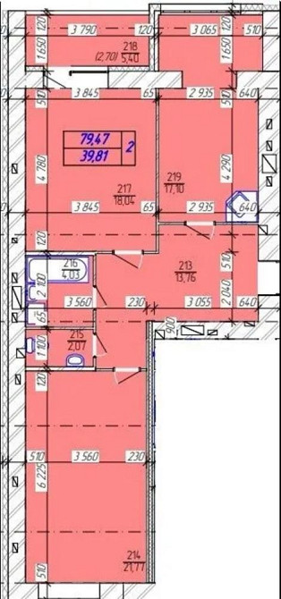 Продаж 2 кімнатна квартира Рауш 79,45 кв 2 поверх Трудова 6/2 Хмельницький - зображення 3