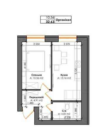 Готова 1К 33м2 у новому затишному ЖК "Рідний-3" поручь з метро Теремки Чабани
