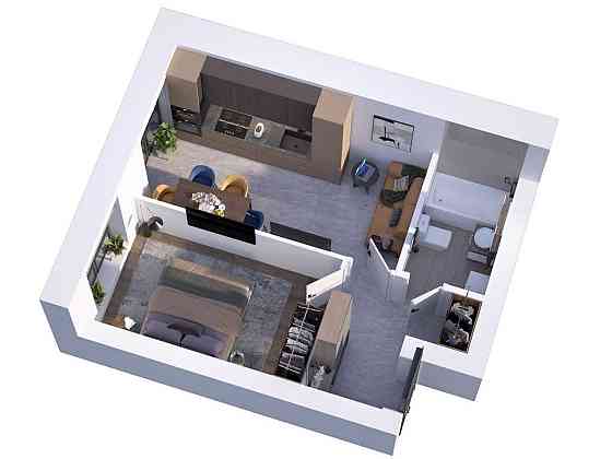 Готова 1К 33м2 у новому затишному ЖК "Рідний-3" поручь з метро Теремки Чабани