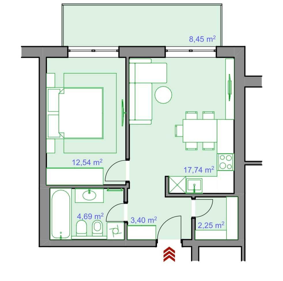 Продаж 1-кім ЧЕРНІВЦІ ЖК "ІТАЛІЙСЬКИЙ КВАРТАЛ" підземний паркінг, ліфт Чернівці - зображення 2