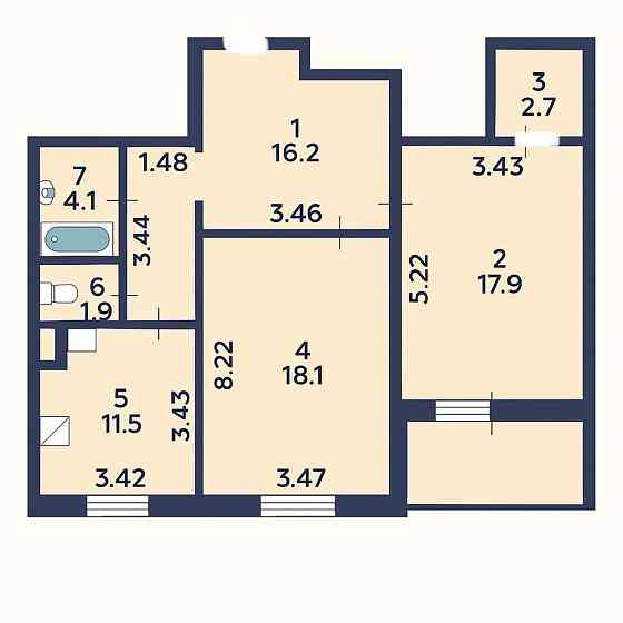 Двокімнатна квартира  з холом .Виноградар.жк Крістер Град. Данченко 1 Київ