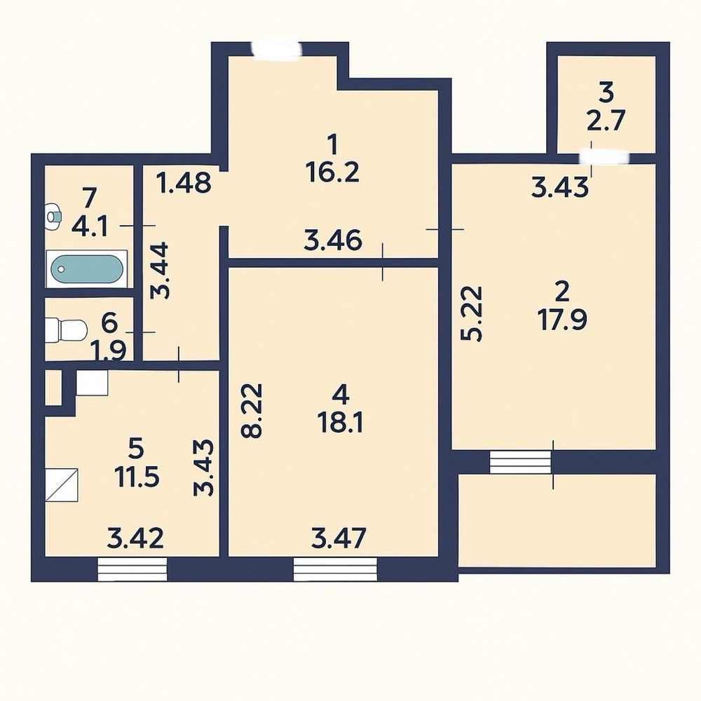 Двокімнатна квартира  з холом .Виноградар.жк Крістер Град. Данченко 1 Київ - зображення 5