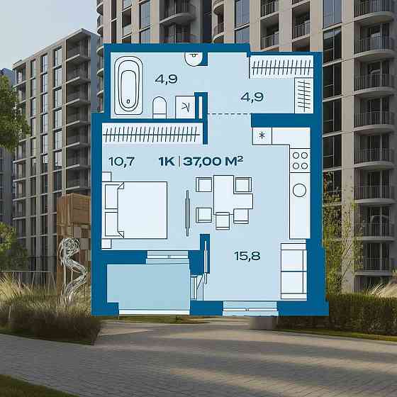 Продається квартира в новому затишному мікрорайоні Ивано-Франковск